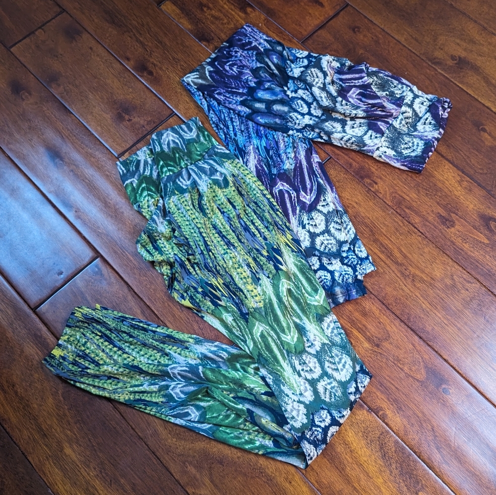 BUNDLE DEAL 💰 Slim Cut Flow Harem Pants by Flow Movement in Green + Purple